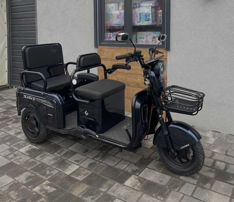 Електротрицикл із кузовом CORSO Sig-L PRO 1200W-72V-24Ah LifePo4 Літій Залізо фосфат Crosser Vagon