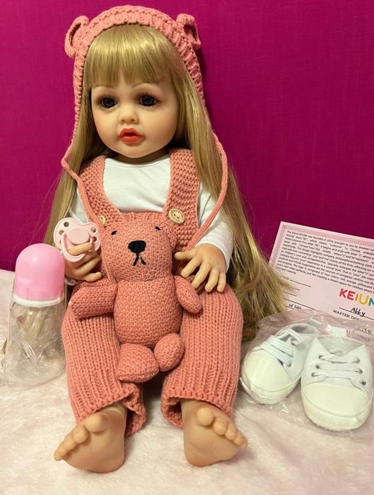 Лялька Reborn 55см анатомічна вінілова Реборн в коробці оригінальній