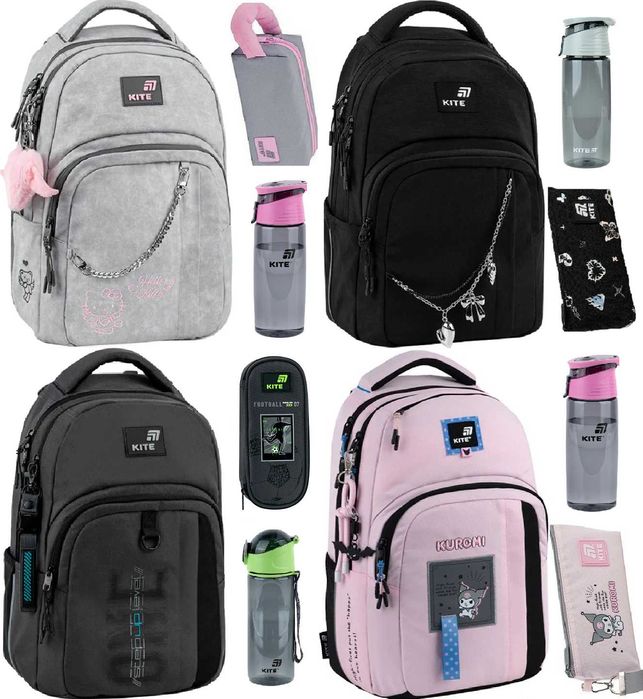 Рюкзак Kite Education teens 2578M пенал Kitty Kuromi Black