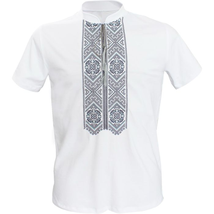 Чоловіча біла футболка/теніска вишиванка ladan 54р. 3xl маломір XL-2XL