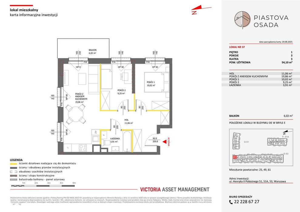 3-pokojowe mieszkanie 54m2 + balkon Bez Prowizji