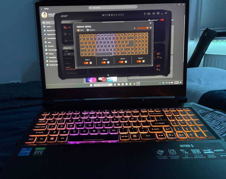 Laptop gamingowy Acer Nitro V AN515-57 (RTX3060, i5-11400H, 32gb RAM, 2x500gb SSD, 144Hz)