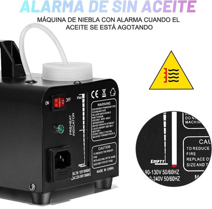 Máquina de Fumo 500W 8 Leds e 13 Cores e 4 Modos com Comando64586268070786122