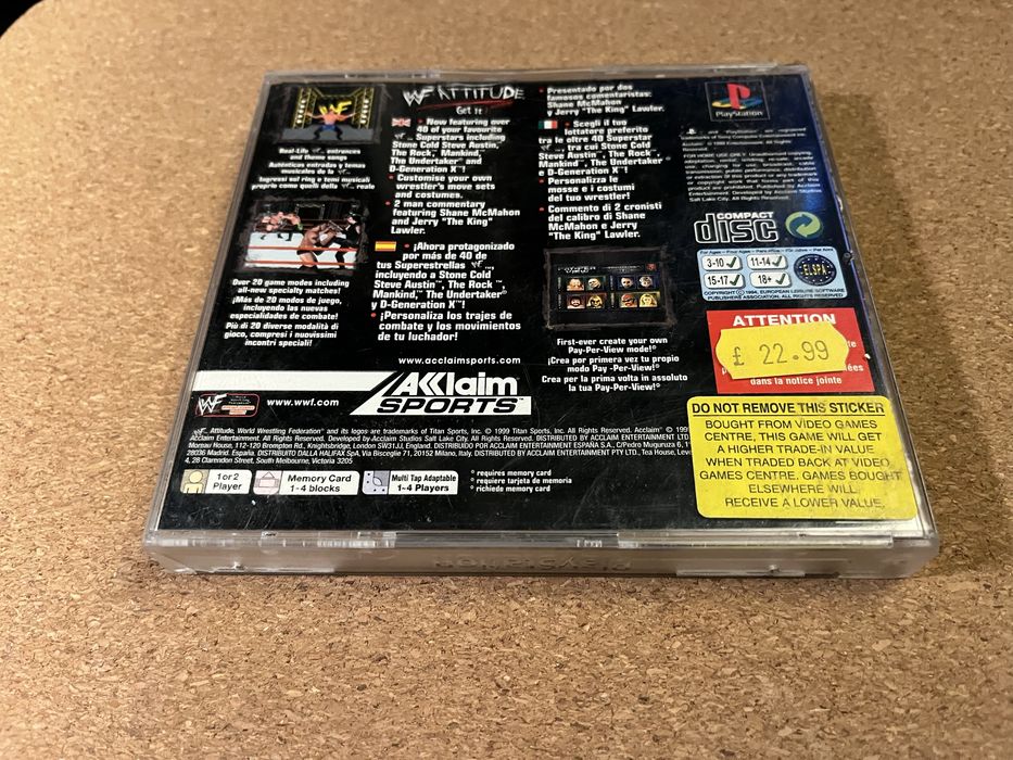 WF Attitude Wrestling Playstation 1 PSX