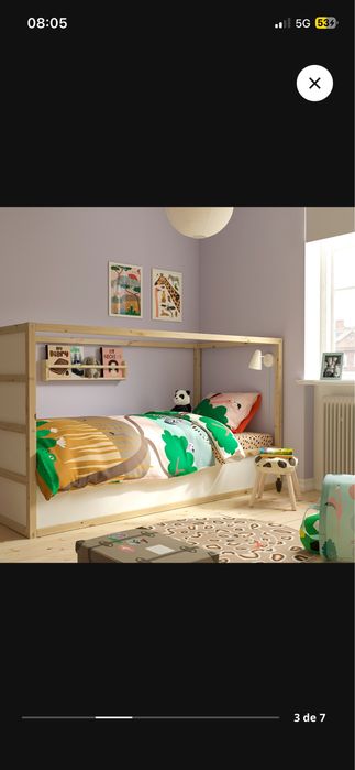 Cama IKEA KURA reversível com colchão