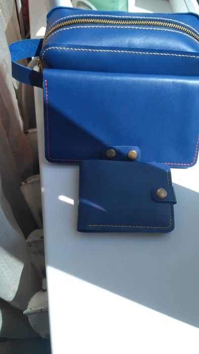 Кожанный кошелек,косметичка. Ручная работа.