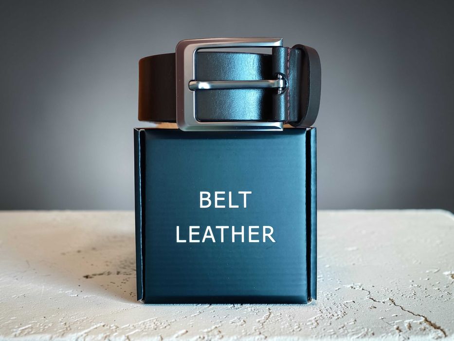 Ремінь чоловічий класичний натуральна шкіра + коробка. ширина 4,5см