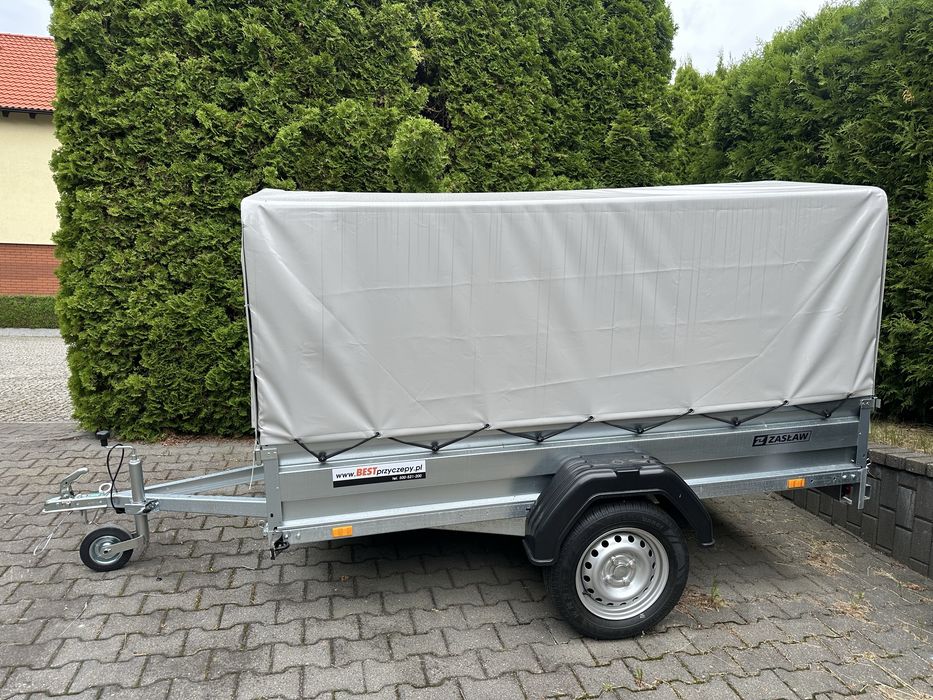 Zasław Przyczepka 235x135 cm z kiprem i plandeką 90 cm nowa! Faktura!