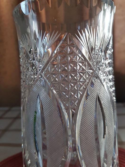 Kryształ, wazon pięknie szlifowany. PRL.