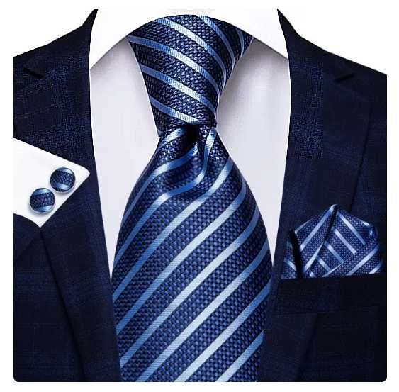 Zestaw Krawat/Butonierka/Spinki Idealny na prezent lub Ślub