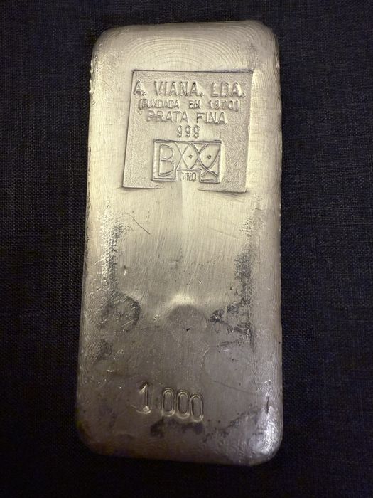 Barra de prata fina 1kg A. Viana