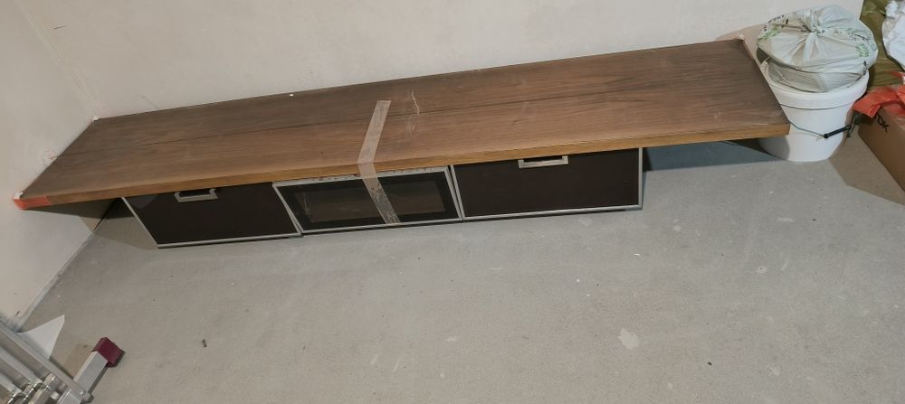 Ława długa, szklane podpórki