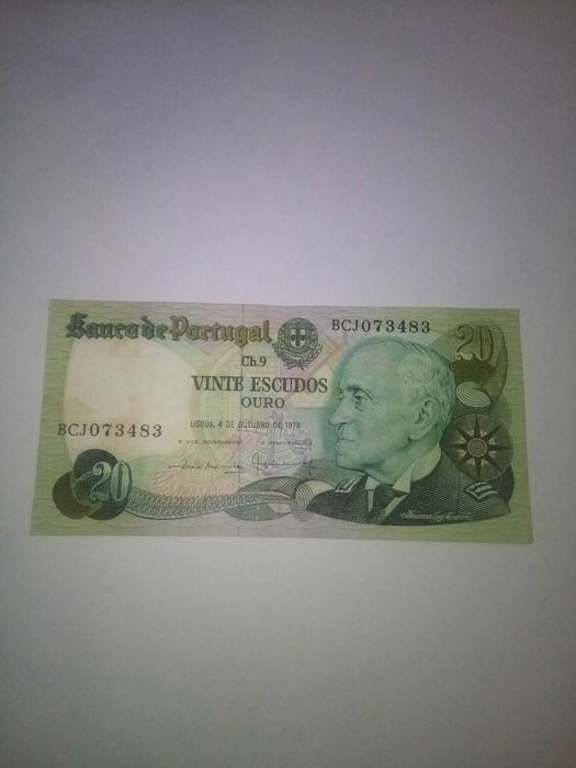 Lindo exemplar de notas portuguesas de 20 escudos de1978
