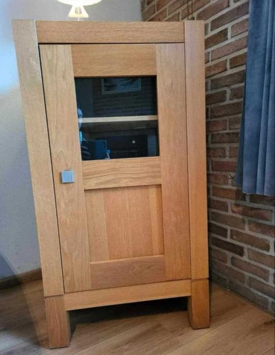 Zestaw witryna słupek szafka rtv drewniany dębowy nowoczesny FV DOWÓZ