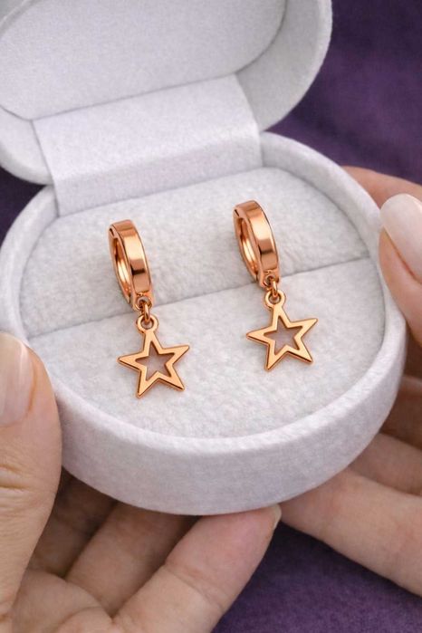 Золоті сережки 585 проби із зіркою (В наявності)