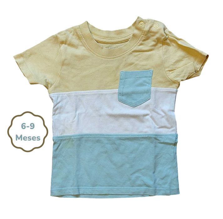 Conjunto T-shirt + Calções Riscas Primark 6-9 meses