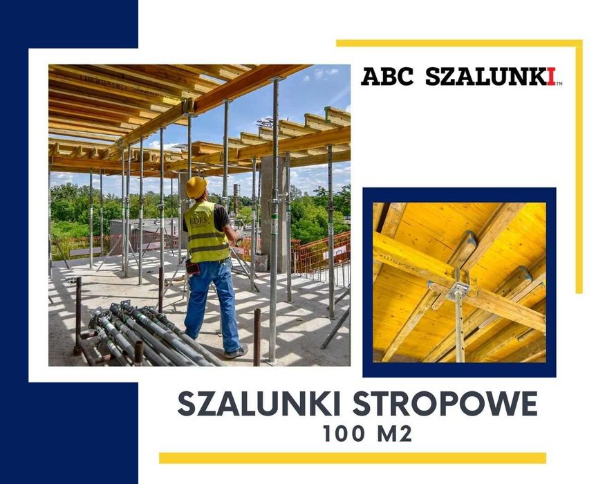 Szalunki stropowe 100 m2 zestaw nowe strop dźwigary podpory sklejka