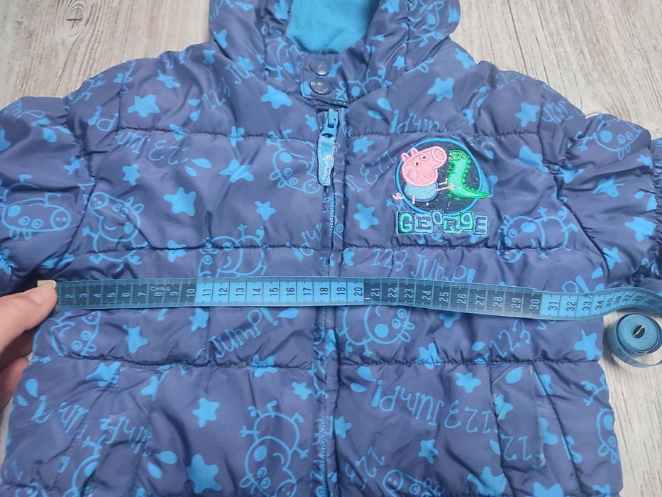 Nutmeg 98 kurtka chłopięca zimowa pikowana ocieplana polar świnkapeppa