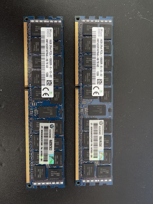ОЗП 2х16гб PC3L 10600R DDR3 server memory