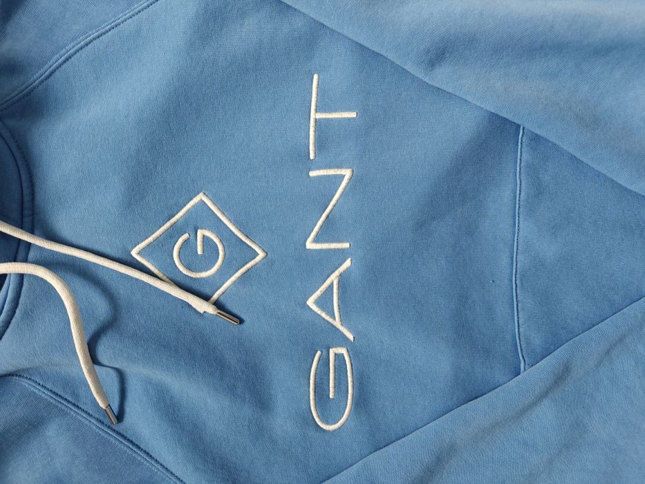 Niebieska bluza z kapturem, kangurka, L/XL, Gant