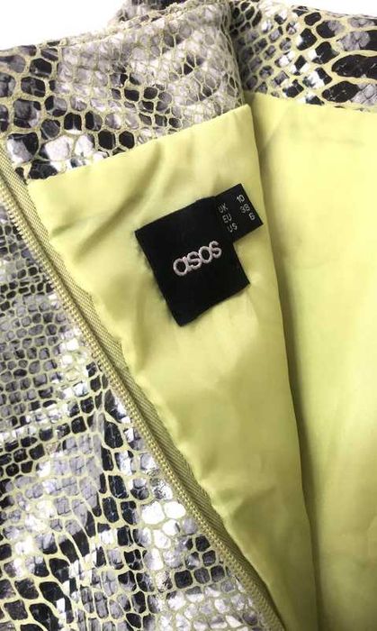 Asos spódnica skóra naturalna ,wzór pyton,wąż,snake M
