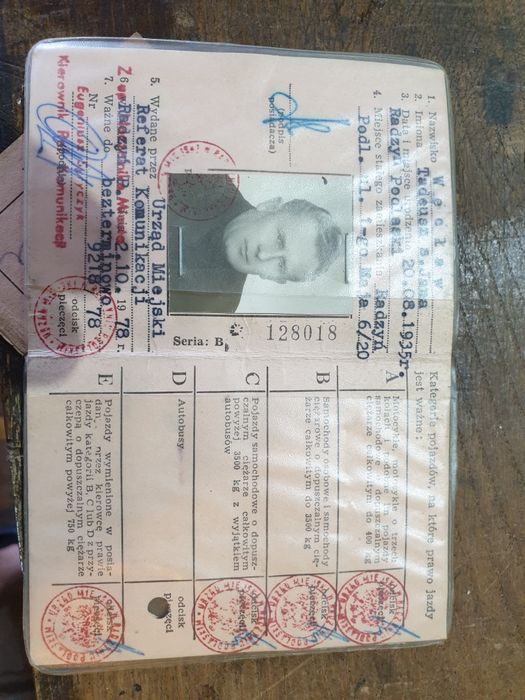 Stare dokumenty legitymacja