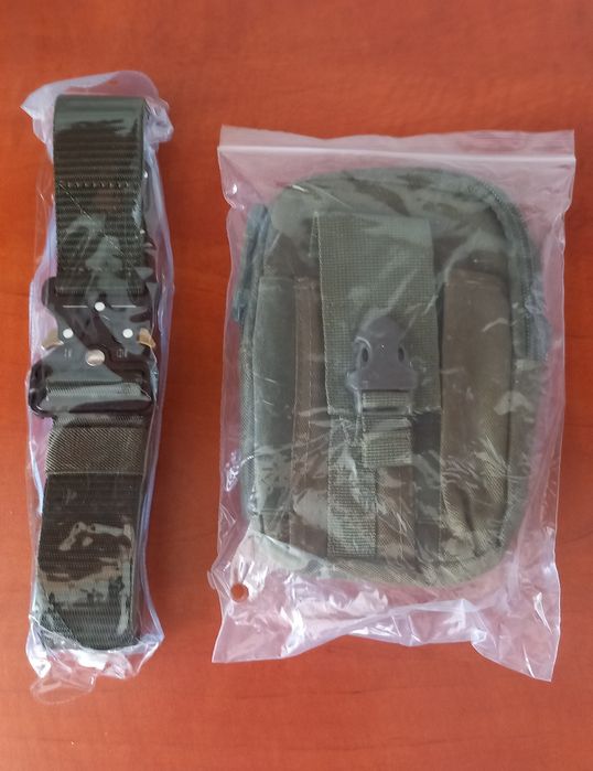 Zestaw taktyczny *Molle*pasek+saszetka nerka*khaki*Nowy