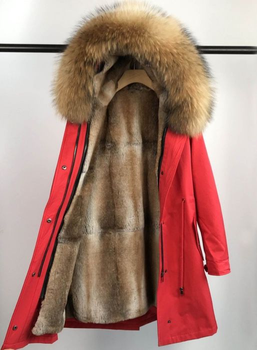 Жіноча зимова куртка парка з натуральним хутром 52 54 розмір