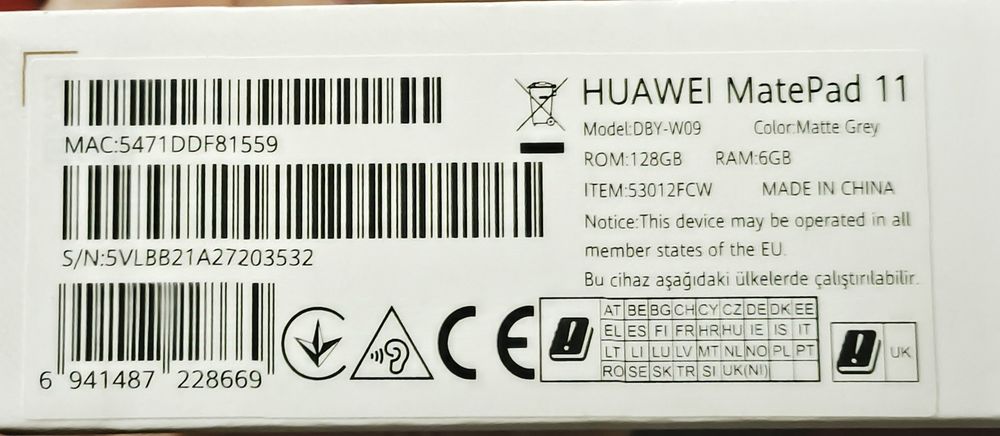 Huawei matepad 11 6/128