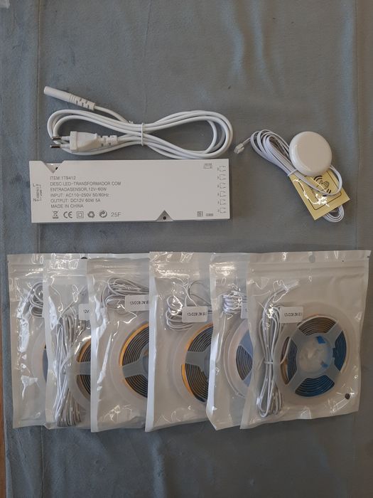 Taśma led 12 V 6 sztuk po 2 m barwa ciepła czujnik ruchu