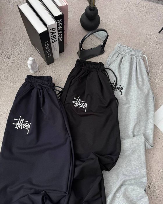 Чоловічі—Жіночі штани Stussy /Стасси /Стуси Oversize з вишитим лого