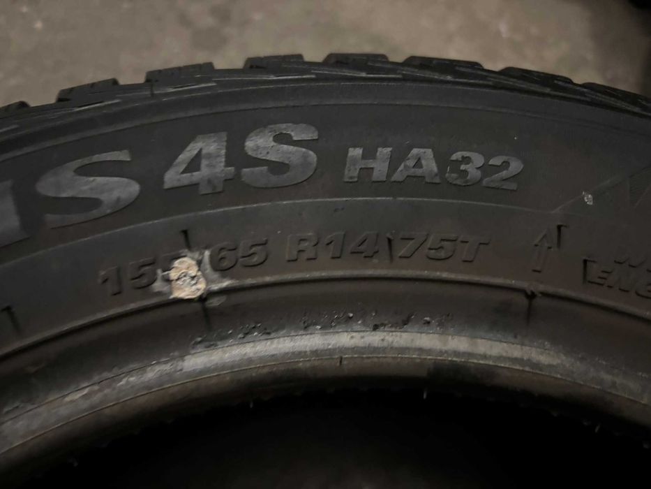 2X OPONY CAŁOROCZNE 155/65R14 75T Kumho Solus 4S HA32 6.6MM 2022R