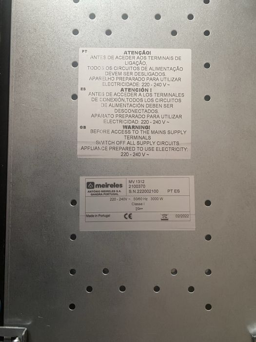 Placa de vitrocerâmica Meireles