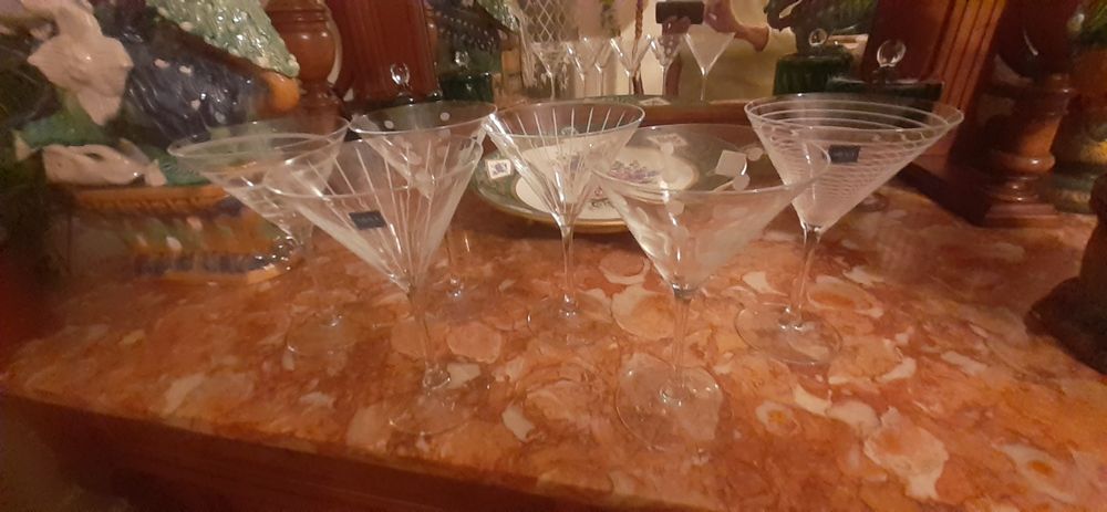 Oito luxuosas taças de Champanhe-Cristal