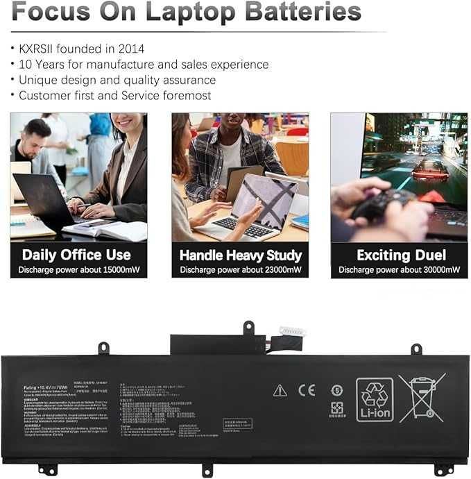 Bateria C41N1837 do ASUS ROG Zephyrus 76Wh 4940mAh 852