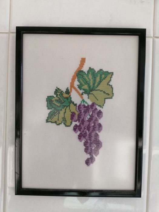 6 Quadros decorativos de cozinha bordados a ponto cruz