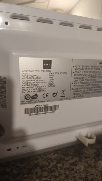 Microondas Teka Grill MW 20 BF (800W / 1000W)