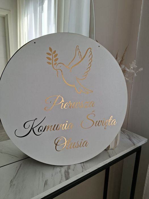 Tablica powitalna złota komunia święta