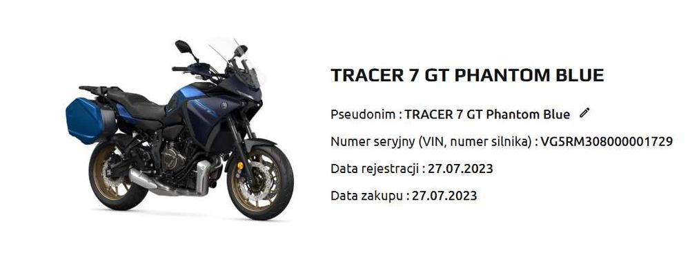 YAMAHA TRACER 7 GT 2023 / Krajowy Salon PL / 1 Właściciel /FV23%