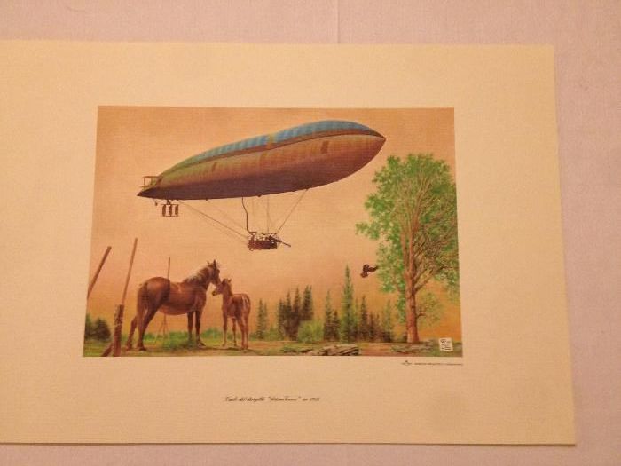 Litografia Vuelo del dirigible Astra Torres en 1913