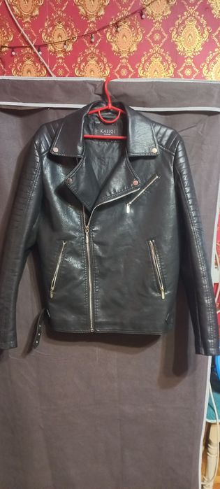 Куртка-Косуха чорна, якісна екошкіра, чоловіча