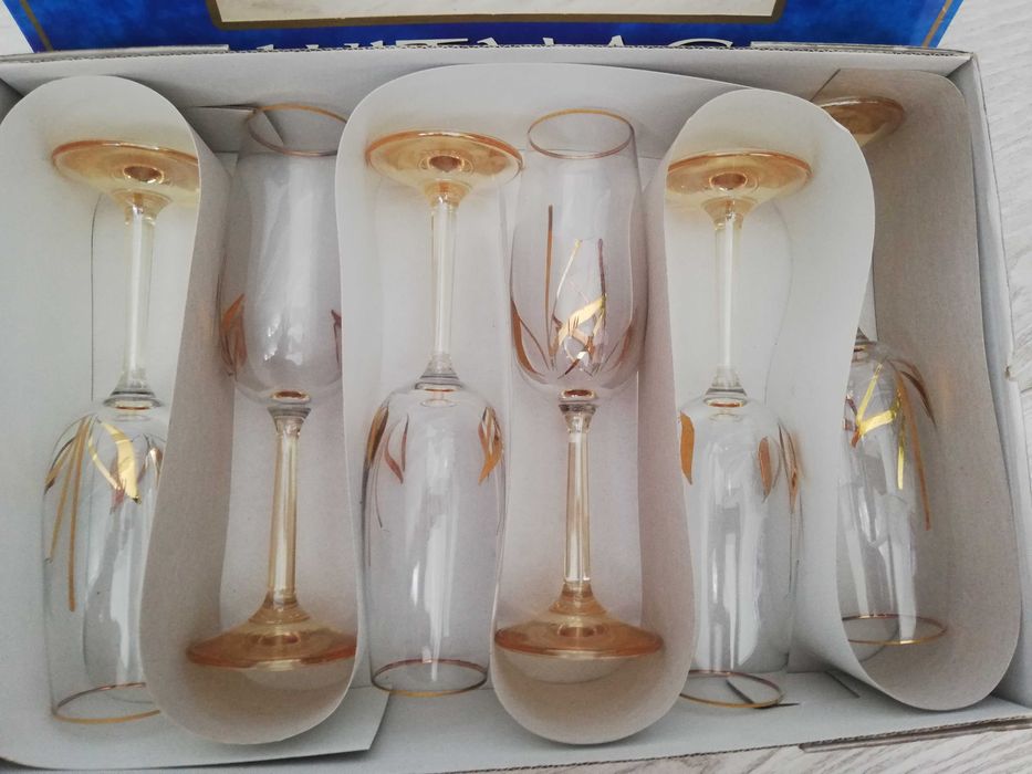 Kieliszki WITMAG złote ręcznie zdobione