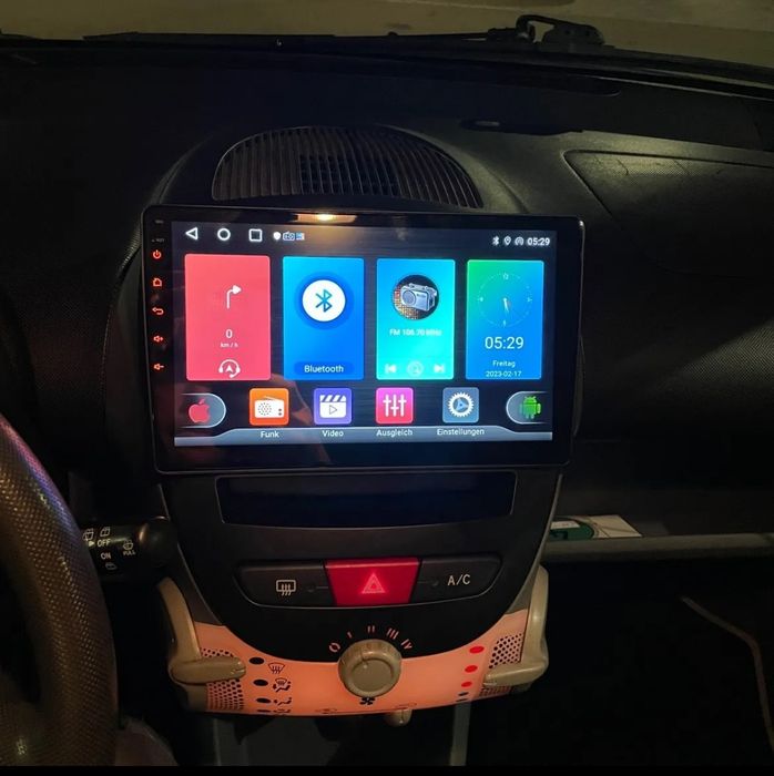 Rádio Android 14 com GPS Citroën C1/Peugeot 107/Toyota Aygo (Novo)