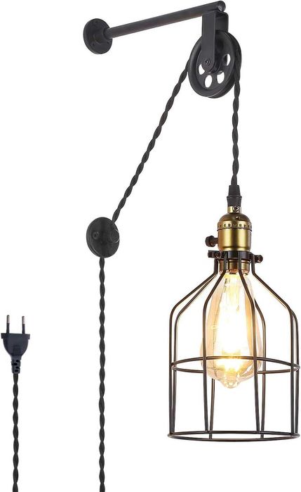 Candeeiro suspenso industrial vintage retro steampunk 20 x 15cm - NOVO