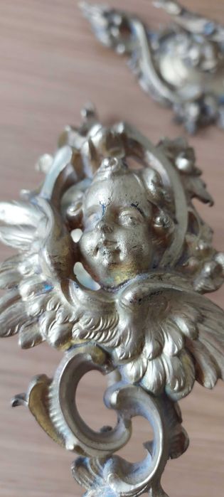 2 Ganchos antigos em latão para prender reposteiros