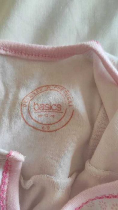 Babygrow menina, rosa e branco, novo s/etiqueta