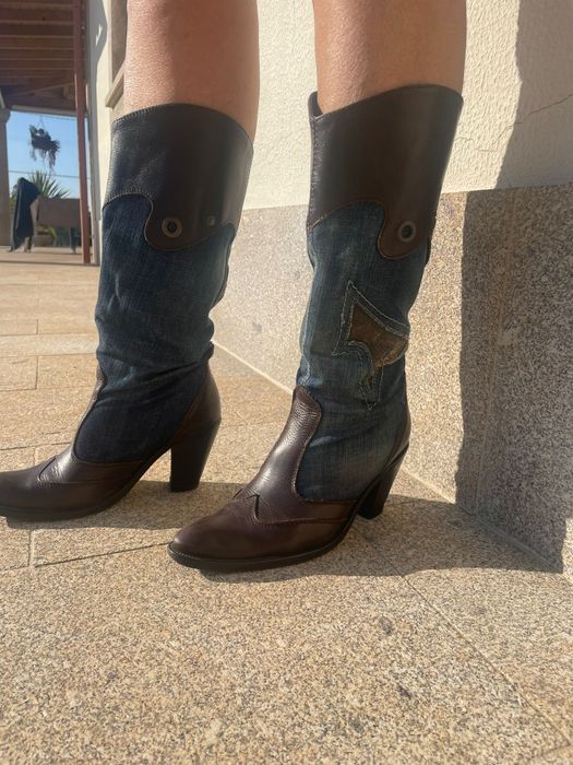 Botas em Couro Natural com Ganga - No 38