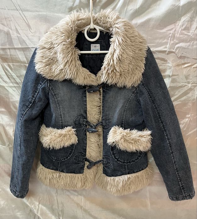 Джинсова куртка з утепленням для дівчинки 8-10 років