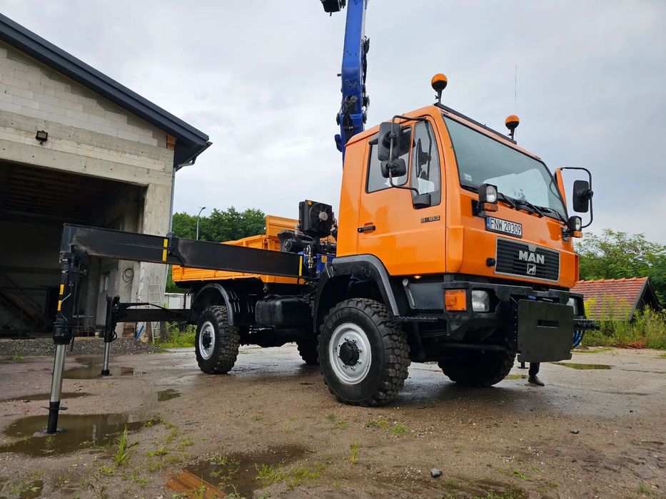 MAN L22 8 153  OFF ROAD duży HDS terenowy wywrotka 3 strony dla energetyki F.Vat23%