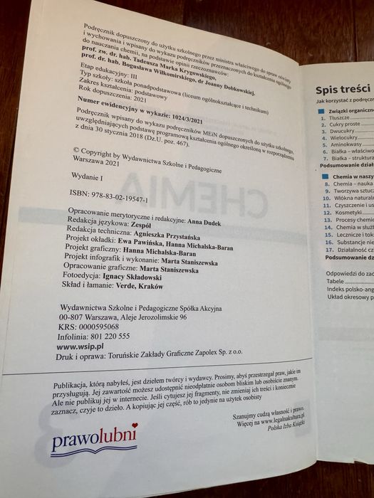 Chemia 3, podręcznik do liceum i technikum, zakres podstawowy 3
